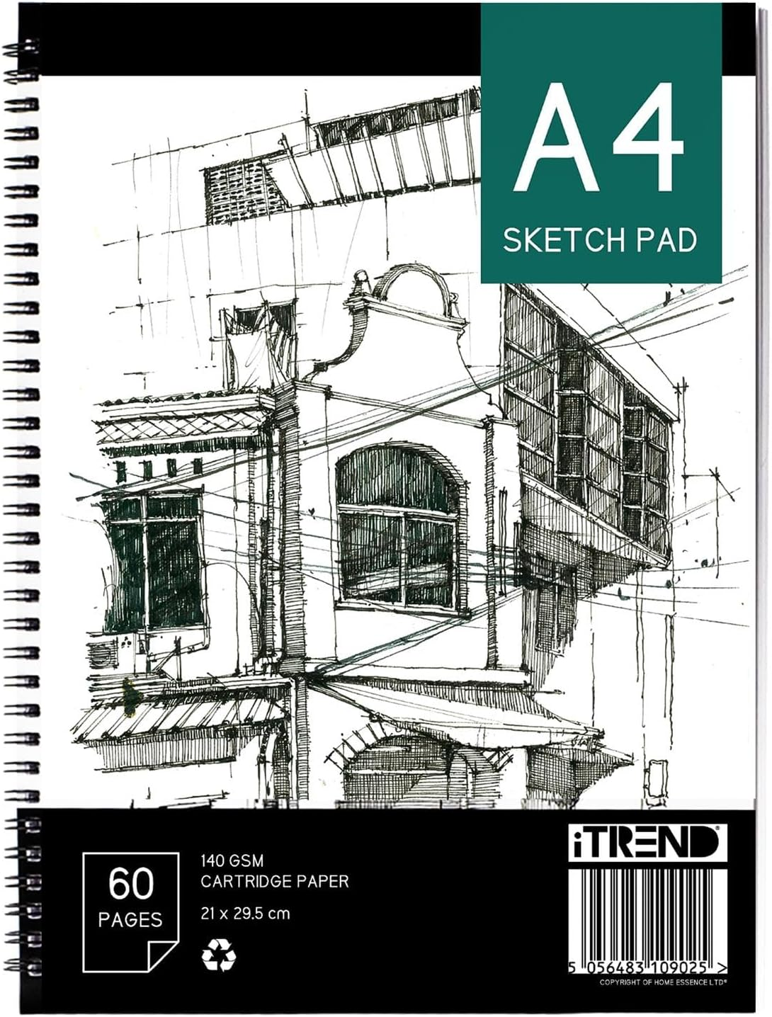 Itrend A4 Artist Sketch Book - Spiral Sketchbook - White Cartridge Art Drawing P