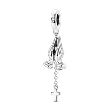 MULA European 925 Sterling Silver Charm Prayer Hand Pendant For Women Bracelet