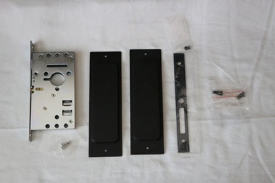 Emtek 2124FB138 Sandcast Bronze Rustic Modern Passage Pocket Door Hardware Kit