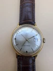 Timex Marlin Automatic Self-Wind Date Gold Tone Silver Dial Vintage Watch