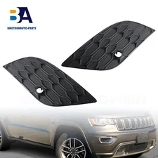 LH + RH Bumper Insert Front Outer Grille Trim for 17-21 Jeep Grand Cherokee