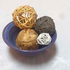Set of 4 Decorative Beachy Chic Cottage Boho Wicker Ball Decor 1" to 3" Round