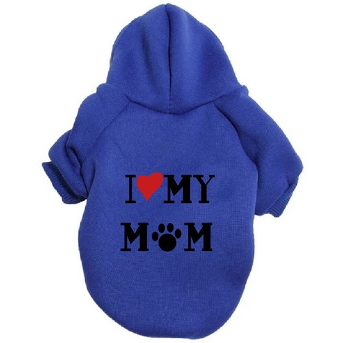 Pet Dog Clothes Casual I Love My Mom/Dad Warm Hoodie Coat Jacket Clothing XS~9XL - Picture 21 of 38