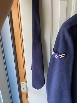 Vintage WW2 US Air Force Blue Navy Overcoat 50s Wool Trench Coat