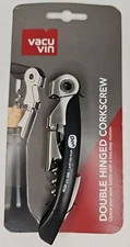 Vacu Vin Wine Bottle Opener Double Hinged Corkscrew With A Two-step Motion 