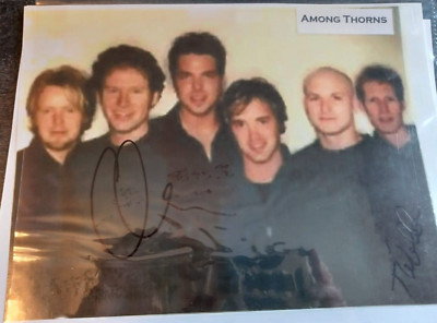autographed photo 8 x 10 among thorns Christian band very good