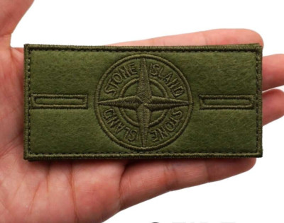 STONE ISLAND (FAUX LEATHER) IRON-ON EMBROIDERED PATCH...NOT EASILY FOUND...