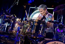 English progressive rock drummer Carl Palmer live on stage with Ca- Old Photo 9
