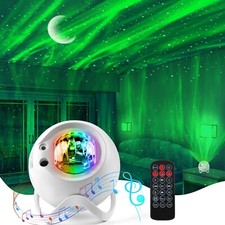 Aurora Northern Lights Galaxy Projector: White Noise LED Stars Sky Moon Light...