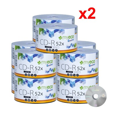 1000 Pack MyEco CD-R CD 52X 700MB 80Min Economy Logo Blank Recordable Media Disc