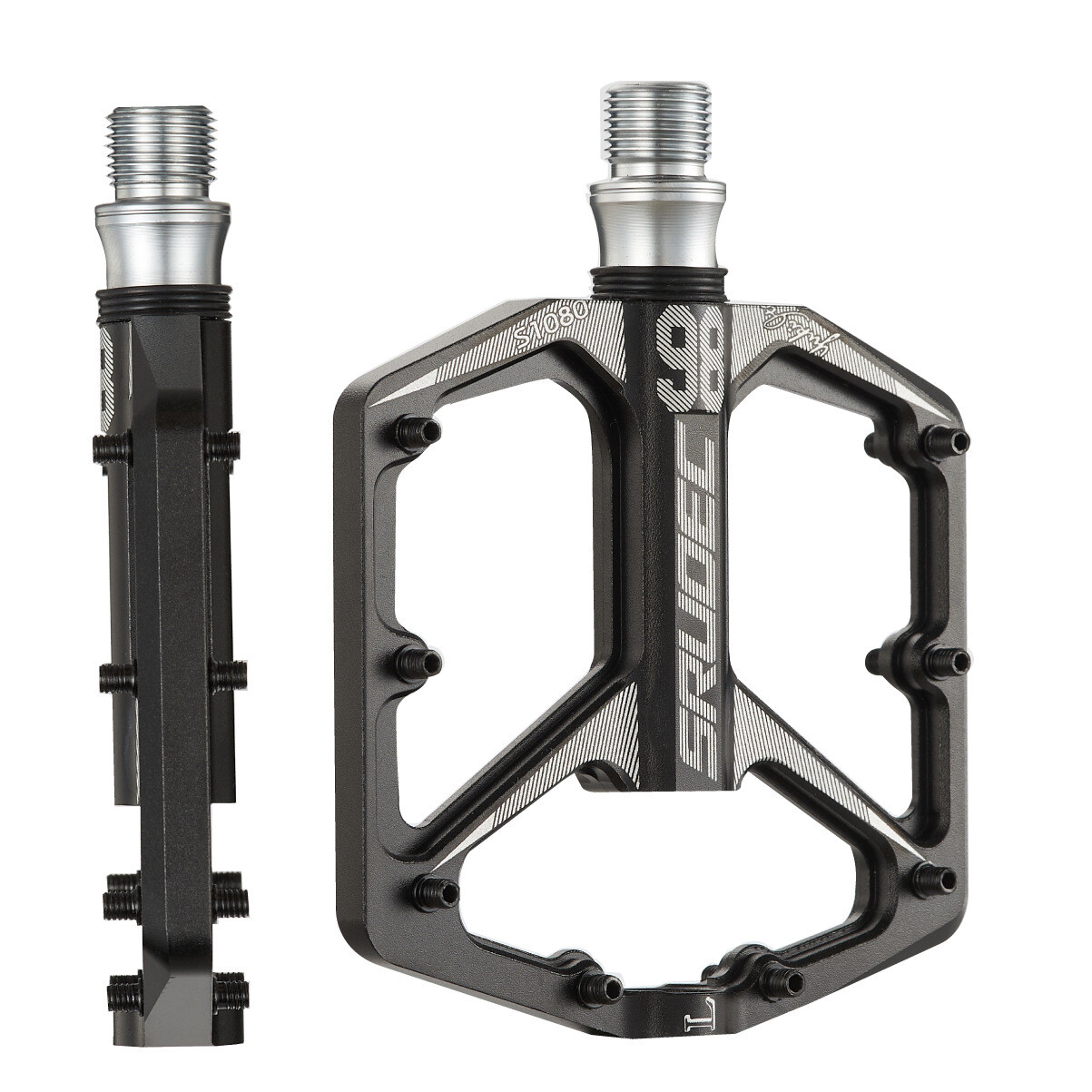 Pedali Mountain Bike Strada, 9/16" 3 Cuscinetti Sigillati MTB Piattaforma Piatta Alluminio CNC foto 3
