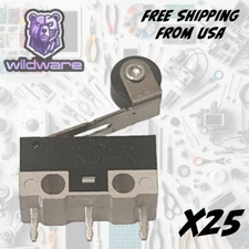25x  KW10-Z4P Roller Lever Micro Switch - SPDT Snap Action, High Precision Limit