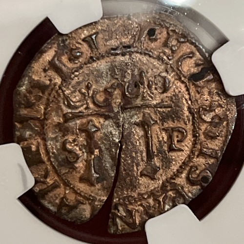 RARE 1544-1564 FSP DOM REP 4M SANTO DOMINGO llll Carlos & Joanna XF Details - Picture 5 of 5