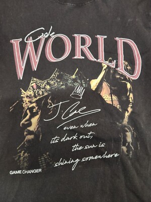 J Cole Shirt Game Changer Medium World Graphic Art Rap Hip Hop Bootleg Black J*