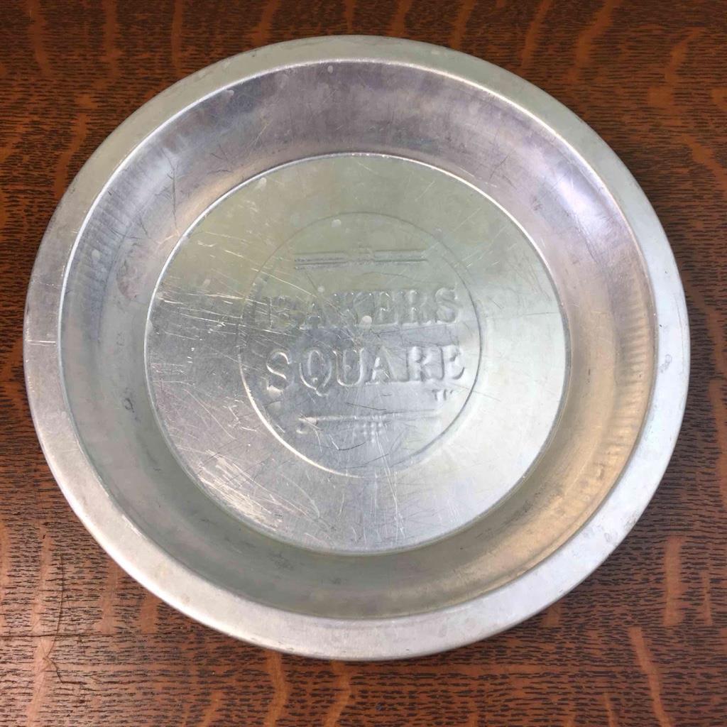 Vintage Bakers Square Pie Tin Advertising Baking Metal Bakeware