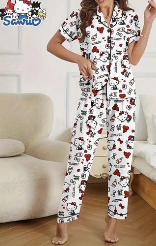 Sanrio Hello Kitty Pajamas Cozy Set For Women/ Juniors Lounge Wear , All Seasons - Picture 2 of 7
