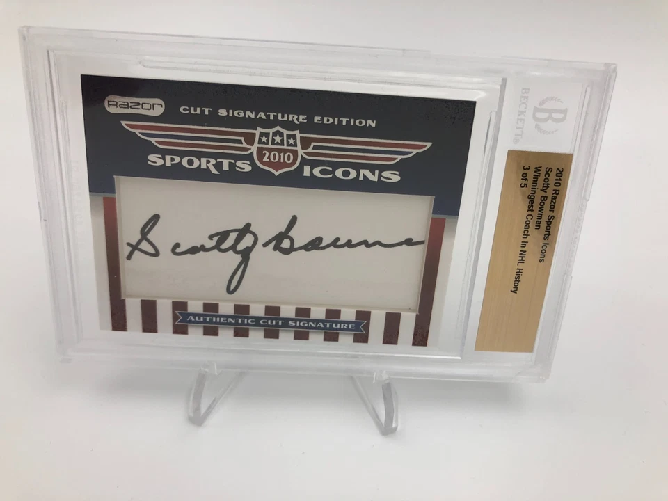 Coach SCOTTY BOWMAN CUT AUTO 2010 Razor Sports RARE/5 Card NHL RED WINGS HOF *** - Image 2 of 4