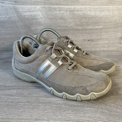 Hotter Trainers Womens Taupe Grey UK Size Suede Lace Up Leanne Shoes 