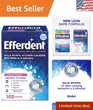 102 Count Anti-Bacterial Denture Cleanser Tablets for Daily Oral Freshness