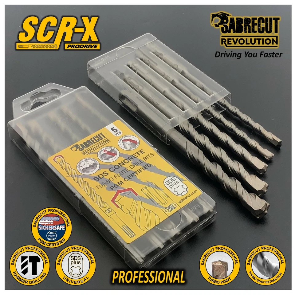 SabreCut Professional 5mm - 12mm PGM Approved Turbo SDS Drill Bits - Image 4 of 4