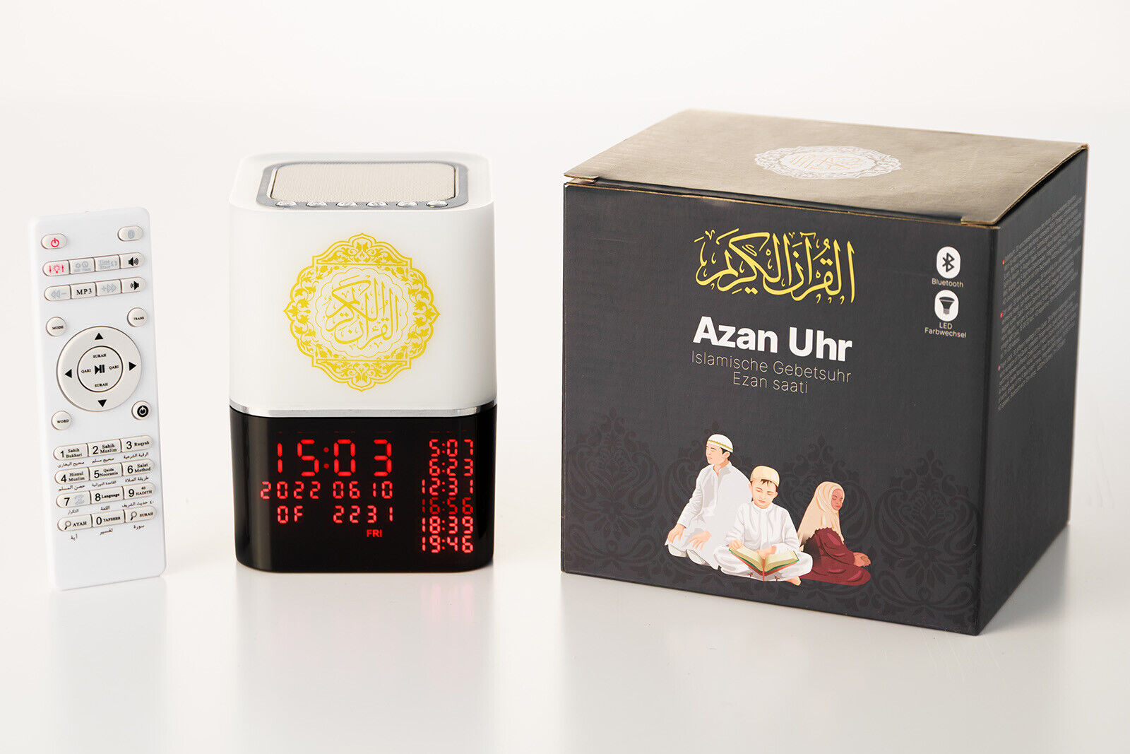 Hausleben Bluetooth AZAN Uhr - Ezan Saati - mit Koran-Audio in HD-Qualität
