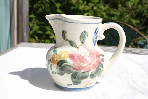 Red Wing Pottery Pitcher/Creamer Hand Painted Floral