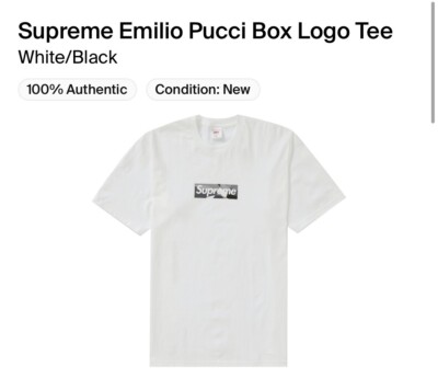 Supreme Box Logo Tee Emilio Pucci White/Grey Size Medium | eBay