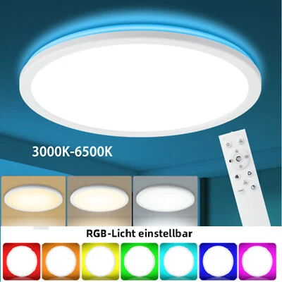 MARKENLOS LED Deckenleuchte Dimmbar 30cm Deckenlampe mit Fernbedienung RGB Lampe