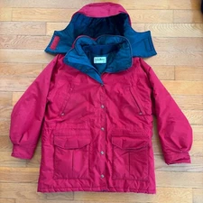 Vintage LL Bean Maine Wardens Parka Jacket Womens L Goretex Ski Coat Made In USA