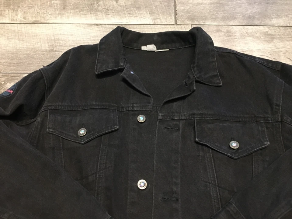 Chaqueta vaquera vintage L.A. Gear para mujer talla grande hecha en Hong Kong negra Foto 3 de 4