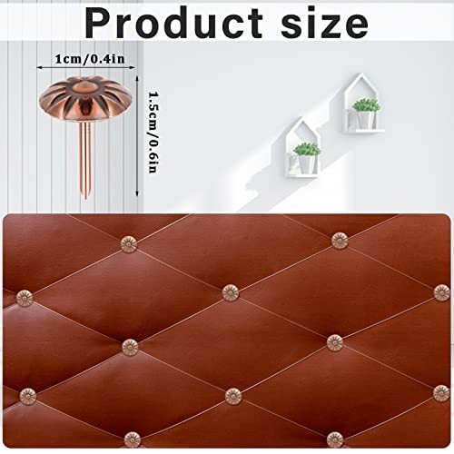500 Pcs Tacks for Furniture, 5/8“ Vintage Upholstery Nails Decorative Tack, - Picture 3 of 7