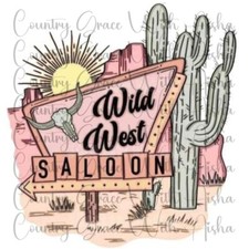 Sublimation Transfer Print Wild West Saloon Ready to Press Heat Transfer