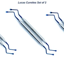 Lucas Curette Dental/Surgical Bone Curettes Serrated Set of 2 Blue Margalla