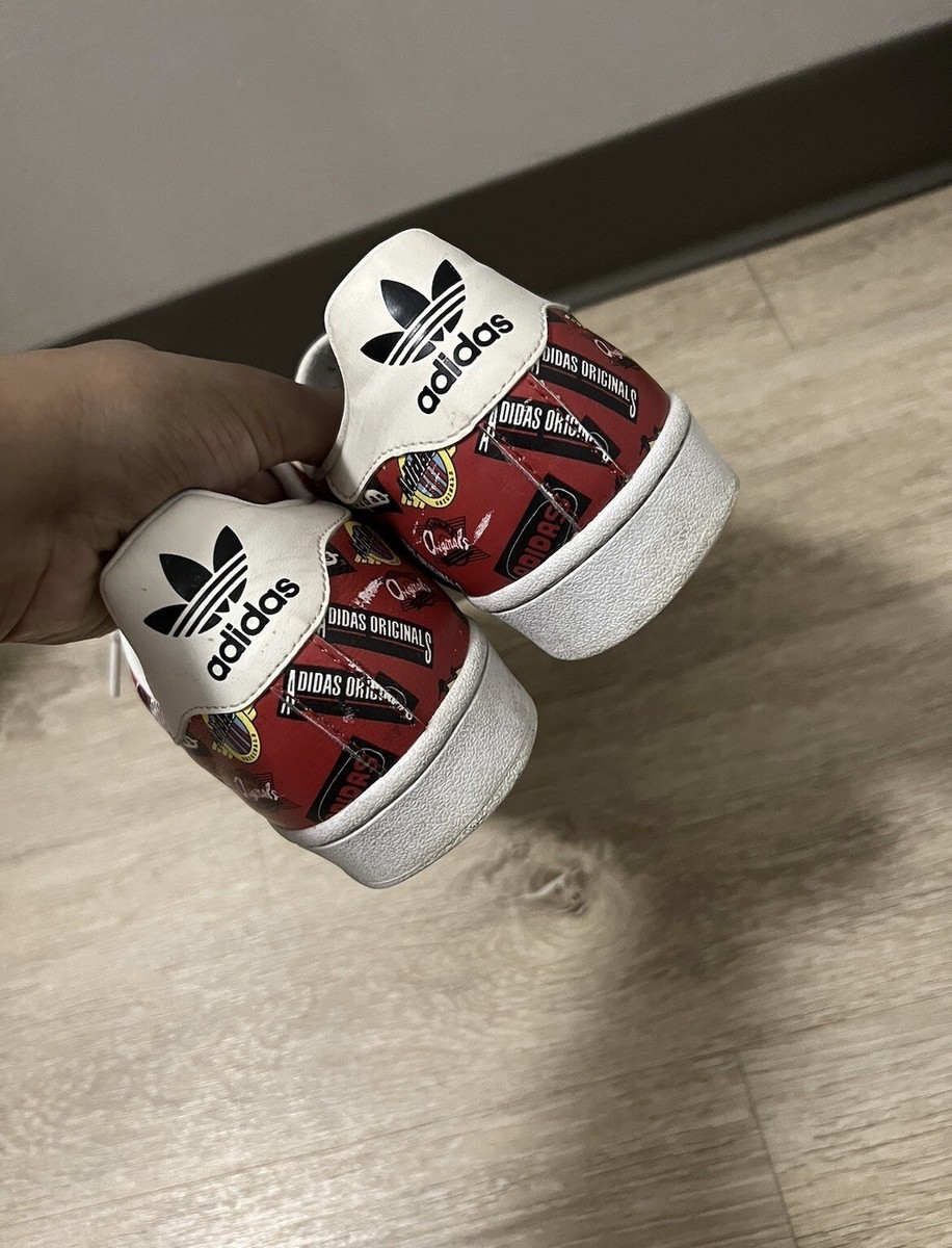 Size 9.5 - adidas Superstar Nigo Allover Print Red | eBay