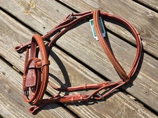 Devoucoux Plain Square Raised Padded Monocrown English Hunter Bridle  - SMALL
