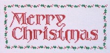 Merry Christmas Hand Painted Needlepoint Canvas