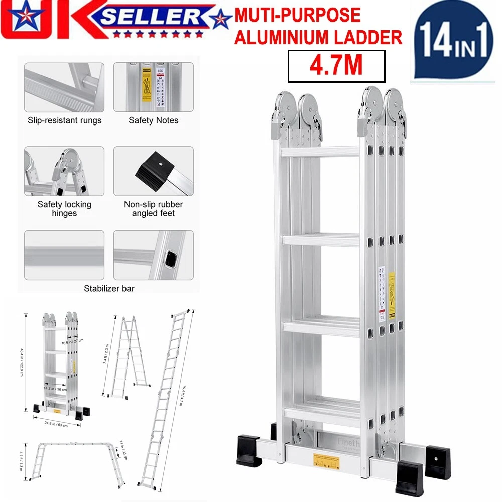 15FT 14 IN 1 Combination Multi Purpose Aluminium Foldable Ladder