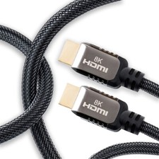 15ft Male HDMI - HDMI Cable Lead 8K 4K - High Speed HDMI Black Flex Wire TV Lead
