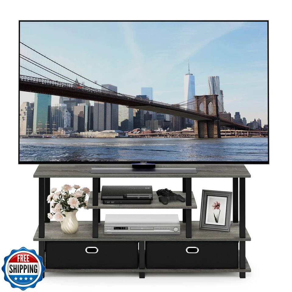 Furinno JAYA Large Stand for up to 55-Inch TV, French Oak, 47. 63(W) x 15. 55 Foto 4 de 4
