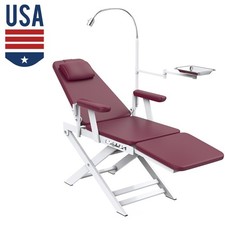 Portable Dental Chair Adjustable Folding With LED light Tray
