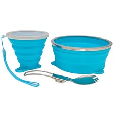 Mess Kit for Camping Silicone Collapsible Bowl Collapsible Cup and Stainless ...