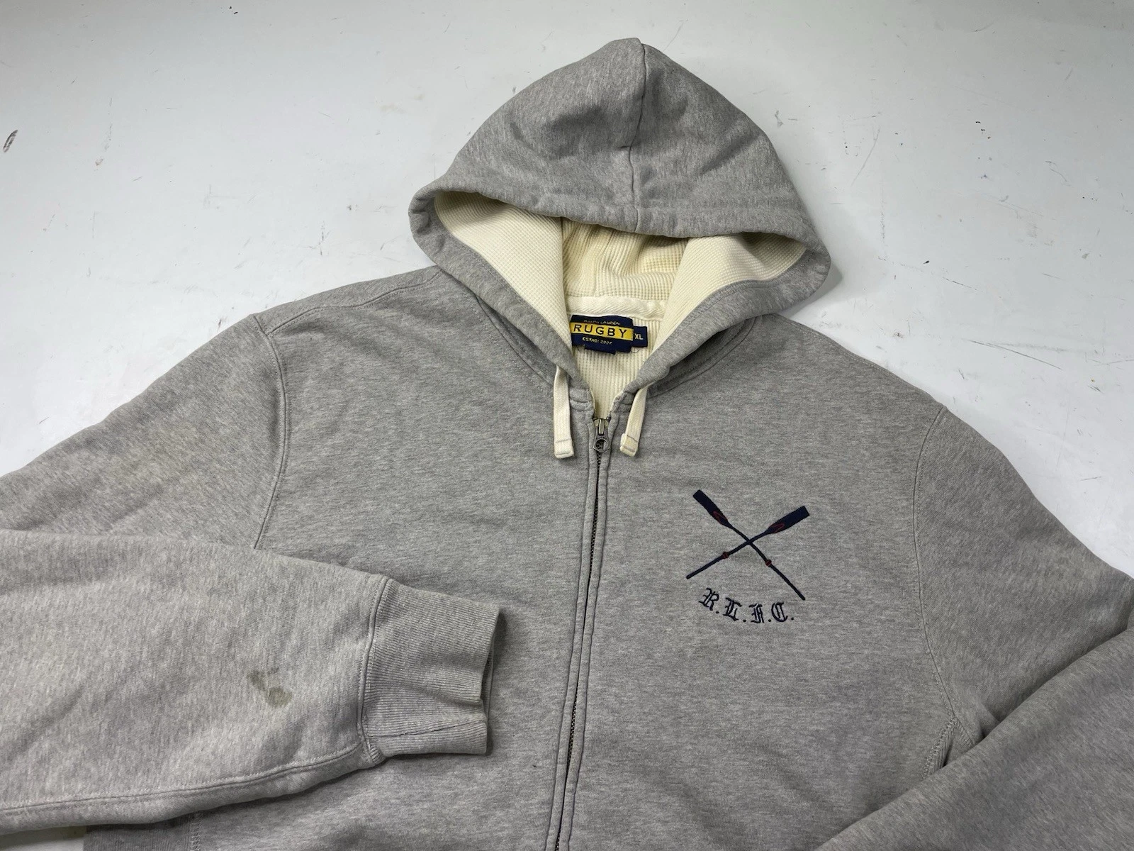 Ralph Lauren Rugby Hooded Sweatshirt Thermal Lined Heavyweights Mens XL Oarsman
Opens in a new windo