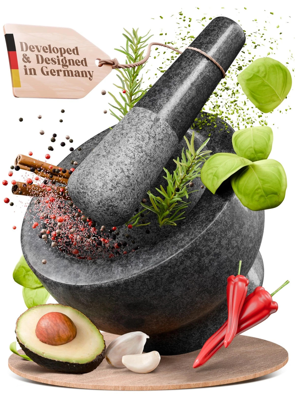 Mortar and Pestle Set - Black Polished Exterior - 6 inch - 2 Cup Capacity
Opens in a new window or t