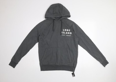 Dunnes Stores Herren Pullover Hoodie Grau XS Long Island Print