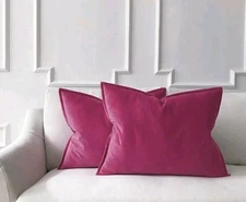 Eastern Accents Hot Pink Velvet Pillow Shams Std. nwot