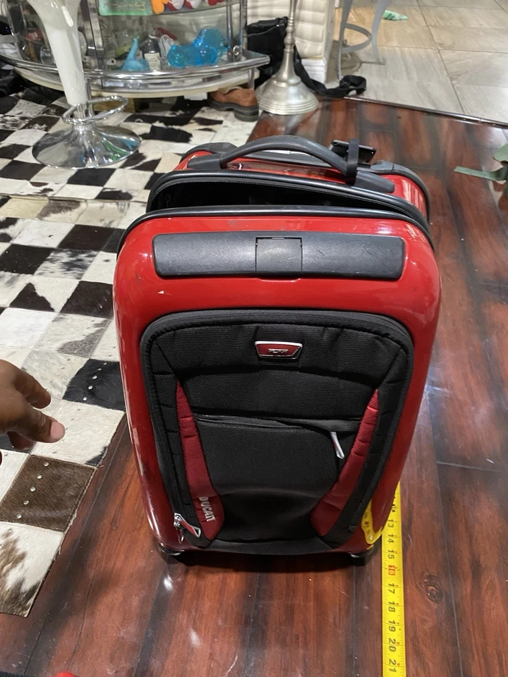 EUC Tumi x Ducati 65120RCE Red Black 22" Hardside Carry-On Luggage RARE - Image 3 of 4