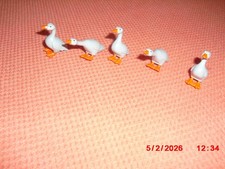 Playmobil :     5 x Grau Gans,  Tier, Geflügel,