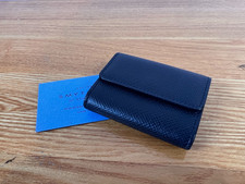 Smythson Navy Panama Leather Luxury Coin Purse Snap Close BNWT RRP £165