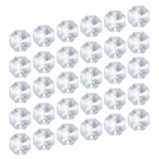 60 Pcs 16mm K9 Crystal Octagon Hanging Beads DIY Arts Chandelier Prisms Clear