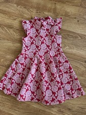 Janie and Jack Red Pink Floral Embroidered Dress 4Y